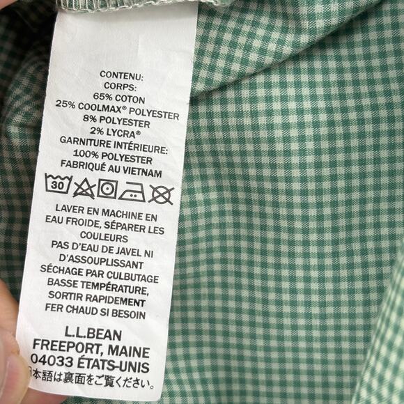 L L Bean Shirt Mens Size XL Green Plaid Button Down Slightly Fitted Long Sleeve - Picture 10 of 10